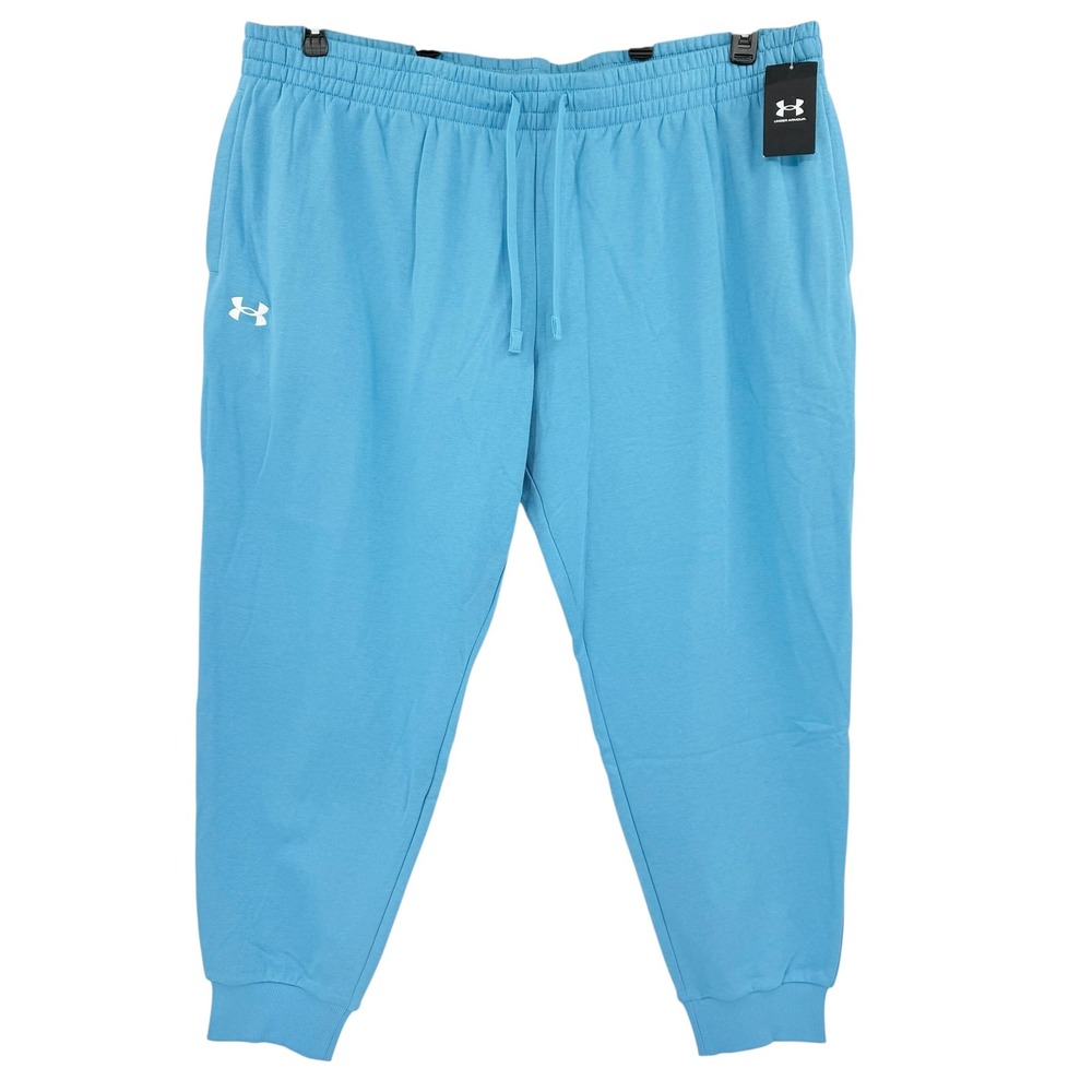 Under Armour Men's Rival Fleece Blue Joggers Sweatpants Size 4XL Loose Fit NWT